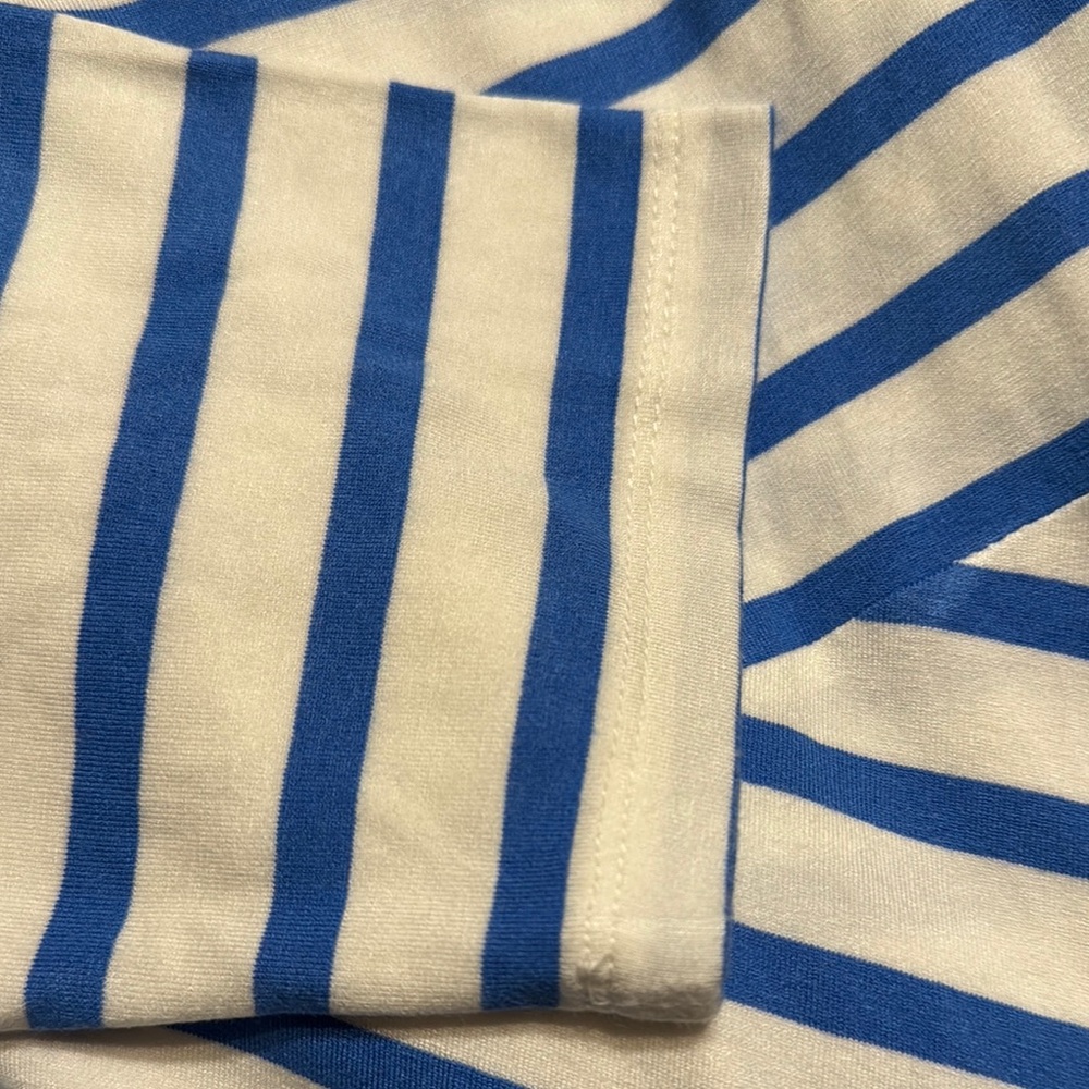 Slimming Blue and White Striped Long Sleeve Top from Talbots - Picture 5 of 6